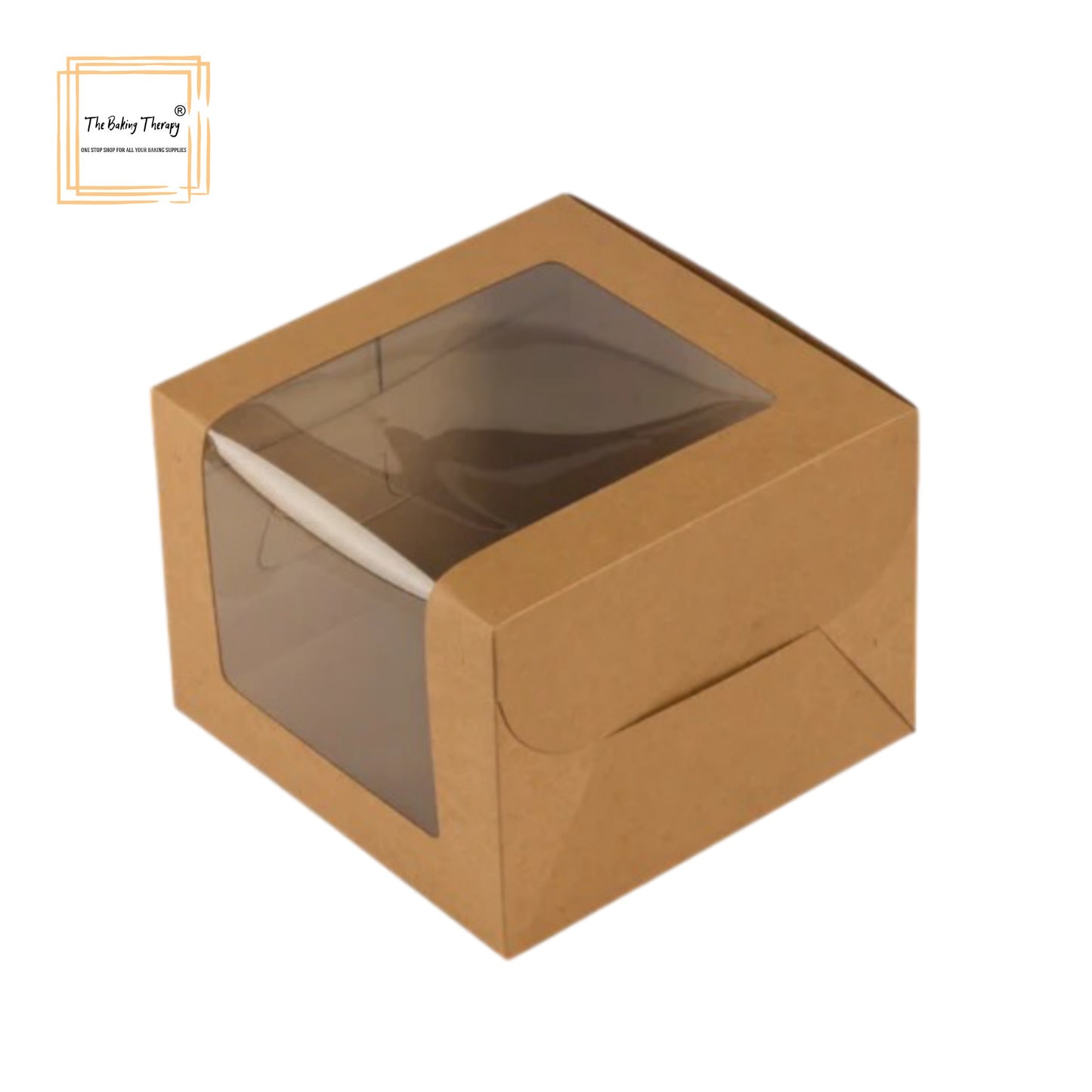 Brown Kraft Bento Cake Box With Full L Shape Window ( Pack Of 10 Pcs )