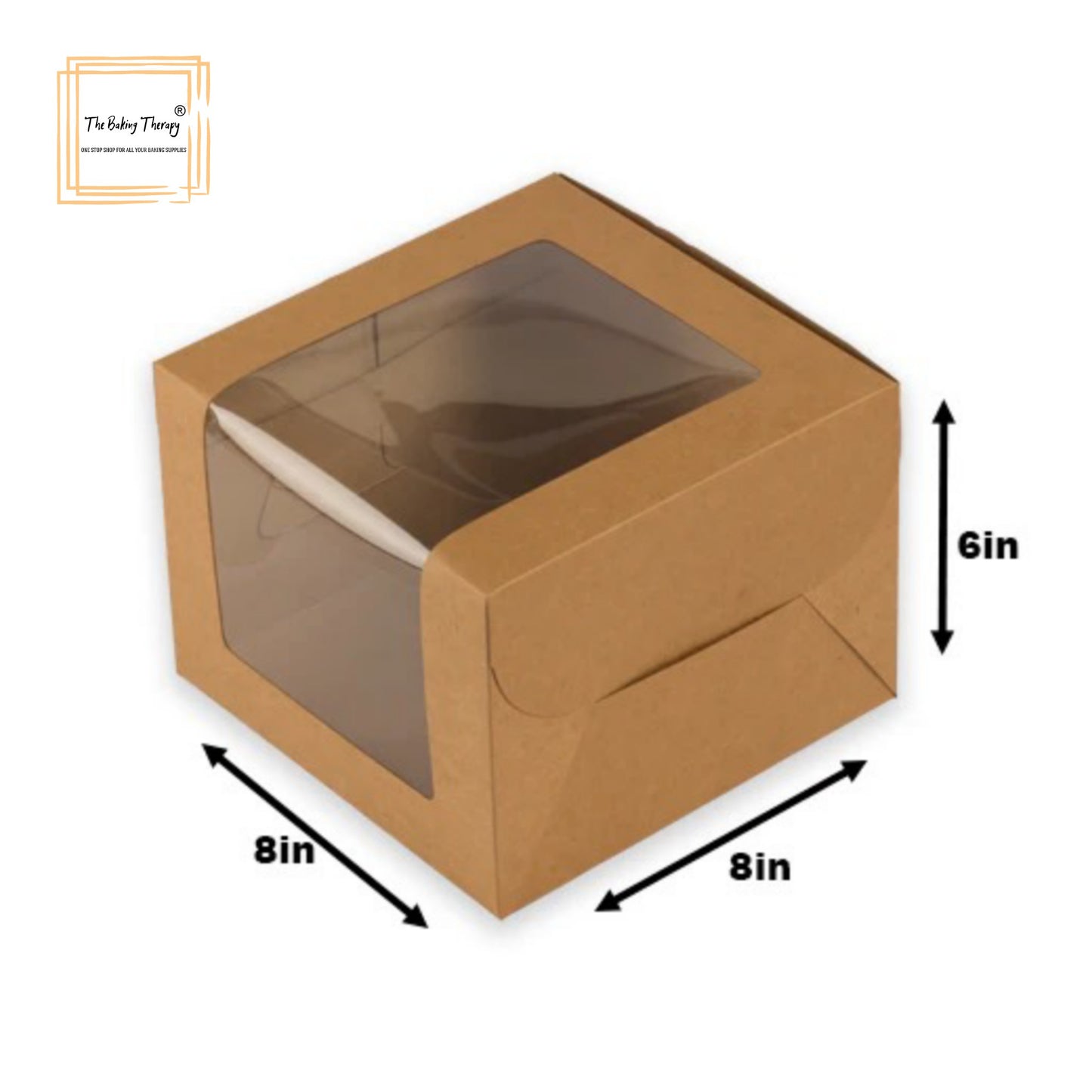 Brown Kraft Bento Cake Box With Full L Shape Window ( Pack Of 10 Pcs )