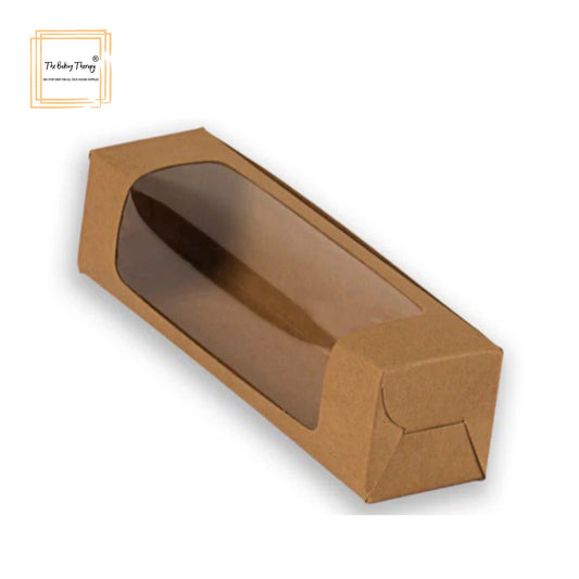 Kraft 6 Pc Macaroon Box With Full Window ( Pack Of 10 Pcs ) Brown