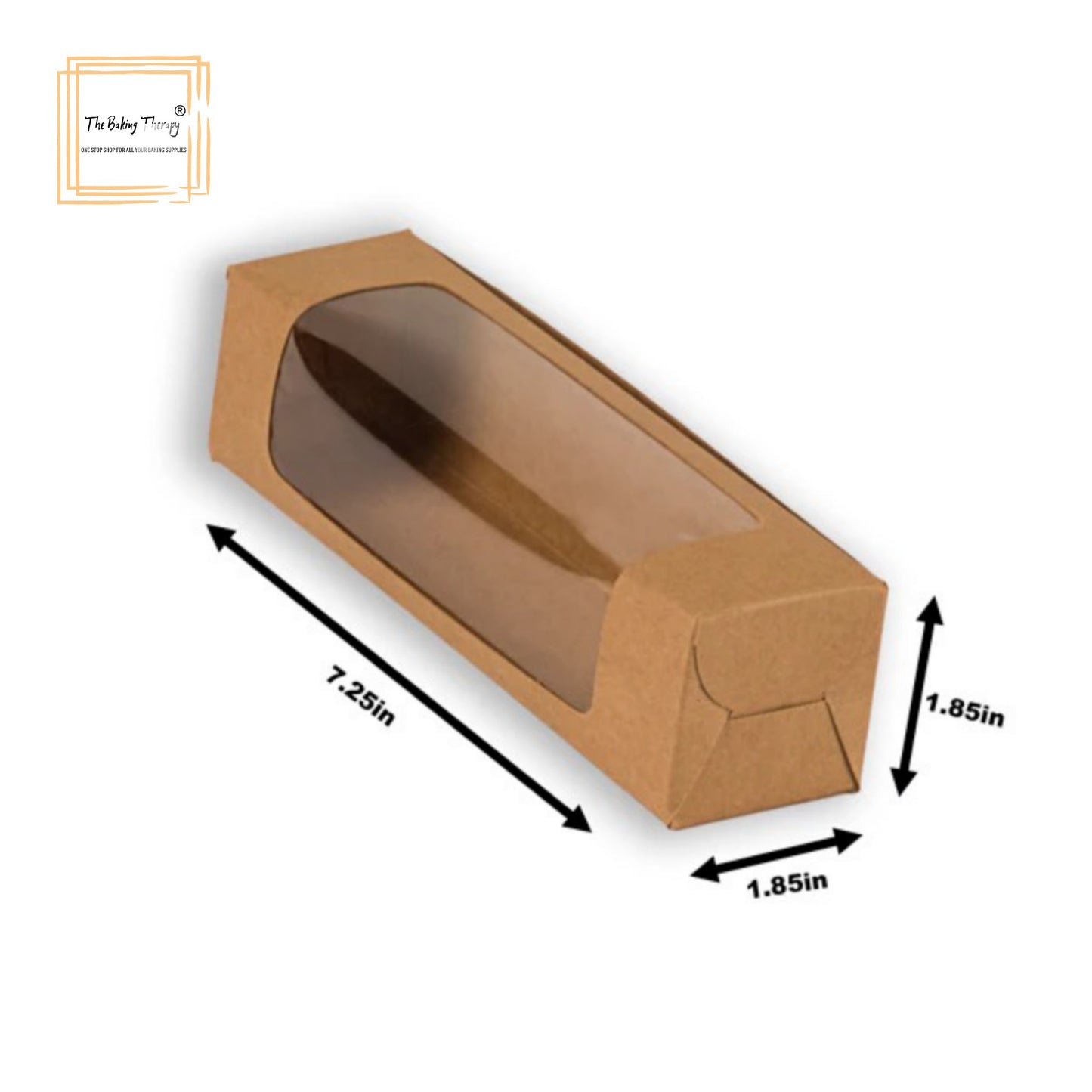 Kraft 6 Pc Macaroon Box With Full Window ( Pack Of 10 Pcs ) Brown