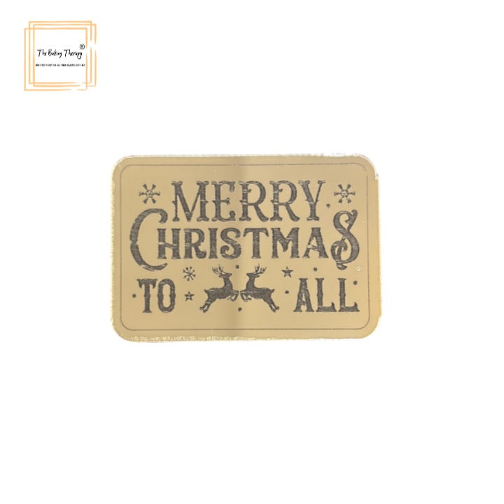 Merry Christmas Acrylic Coin For Cake Cupcakes Hamper Box #3 ( Pack Of 10 Pcs )