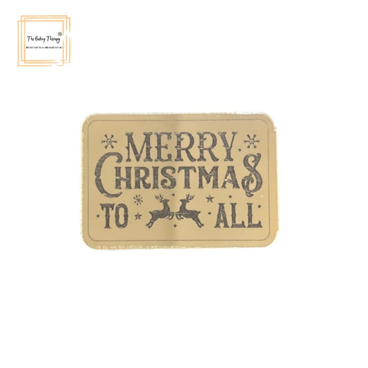 Merry Christmas Acrylic Coin For Cake Cupcakes Hamper Box #3 ( Pack Of 10 Pcs )