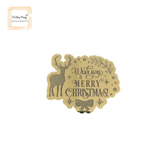 Merry Christmas Acrylic Coin For Cake Cupcakes Hamper Box #10 ( Pack Of 10 Pcs )