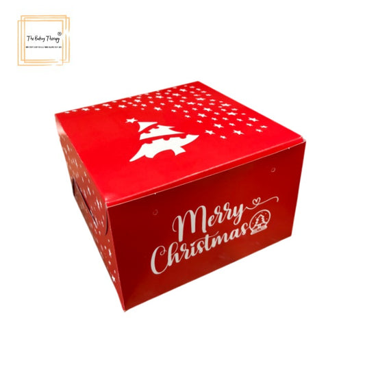 Christmas Festive Half KG Cake Box Red ( Pack Of 10 Pcs )