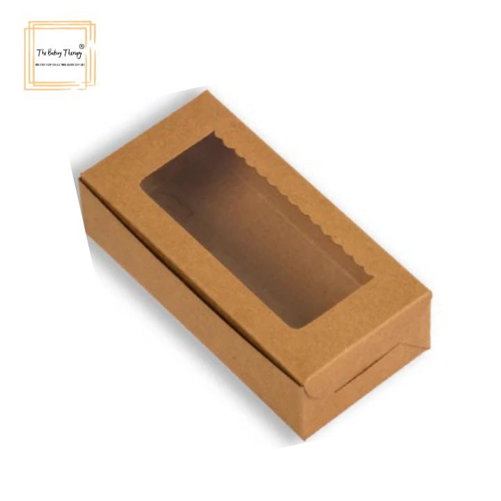 2 Pcs Double Full Window Brownie Box Brown Kraft ( Pack Of 10 Pcs )