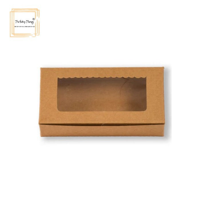 2 Pcs Double Full Window Brownie Box Brown Kraft ( Pack Of 10 Pcs )