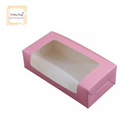 2 Pcs Double Full Window Brownie Box Pink ( Pack Of 10 Pcs )
