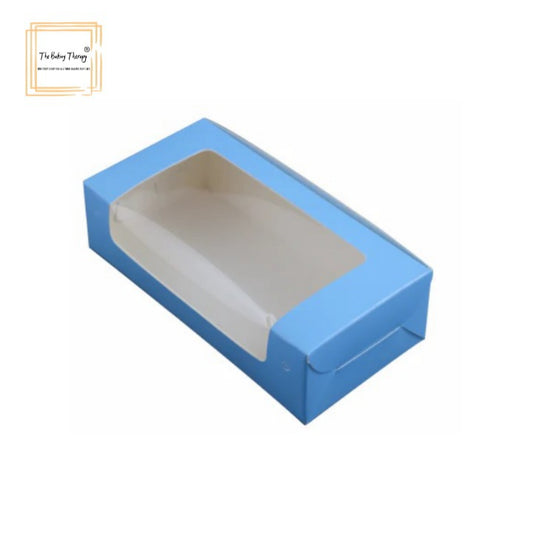 2 Pcs Double Full Window Brownie Box Blue ( Pack Of 10 Pcs )