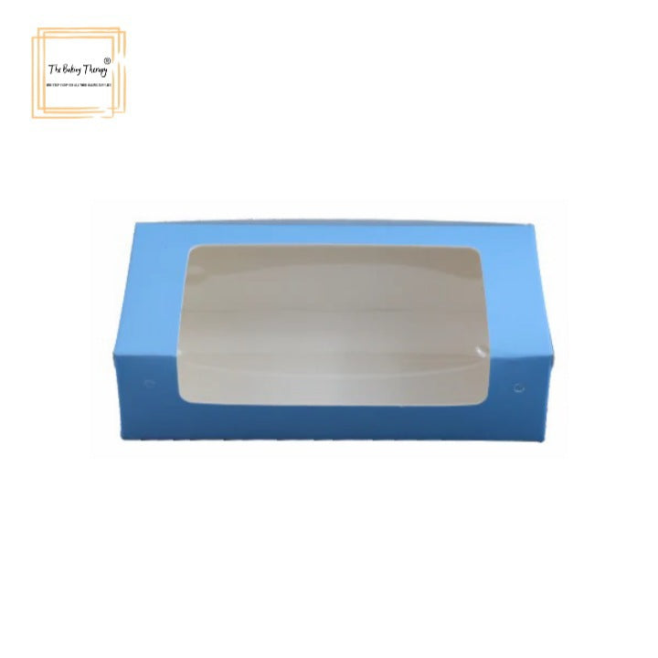 2 Pcs Double Full Window Brownie Box Blue ( Pack Of 10 Pcs )