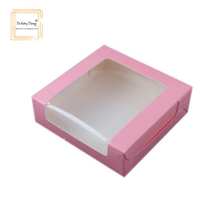 4 Pcs Fore Full Window Brownie Box Pink ( Pack Of 10 Pcs )