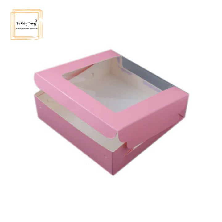 4 Pcs Fore Full Window Brownie Box Pink ( Pack Of 10 Pcs )