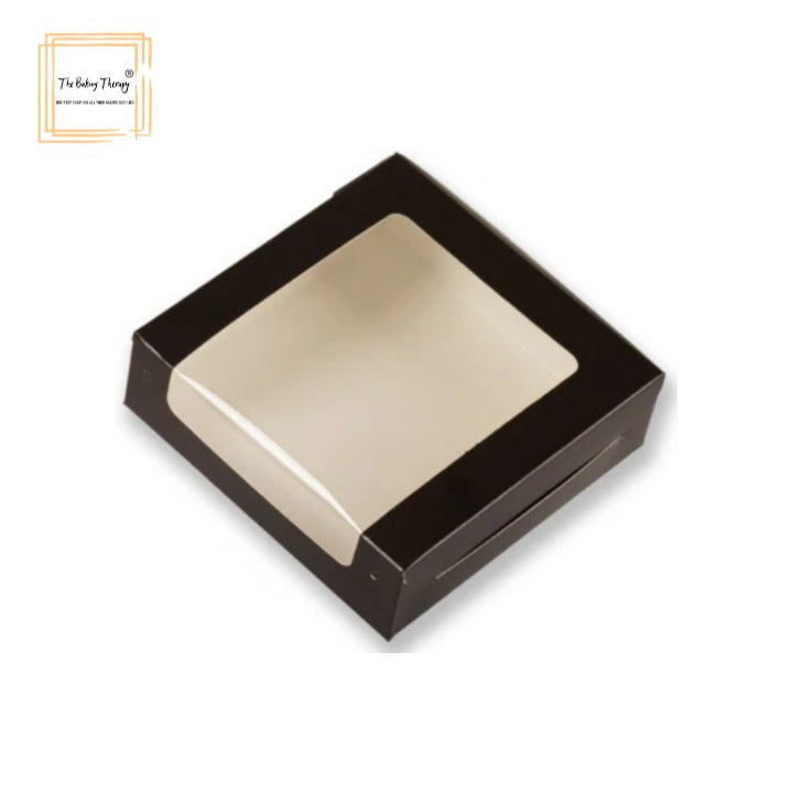 4 Pcs Fore Full Window Brownie Box Black ( Pack Of 10 Pcs )