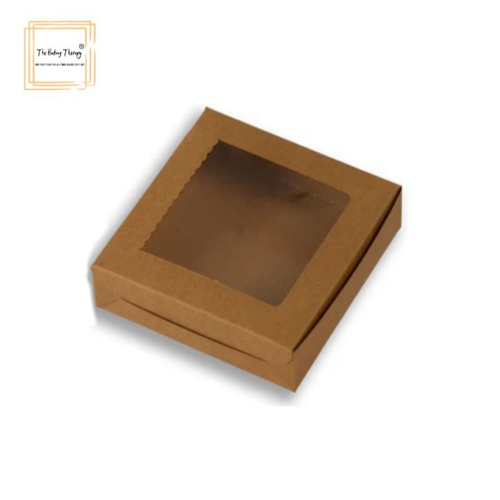 4 Pcs Fore Full Window Brownie Box Brown Kraft ( Pack Of 10 Pcs )