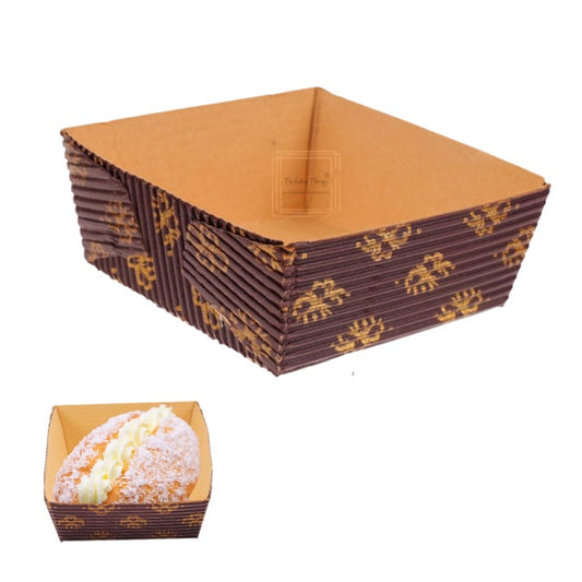 Brown Floral Design Brownie Bake And Serve Mold ( Pack 10 Pcs )