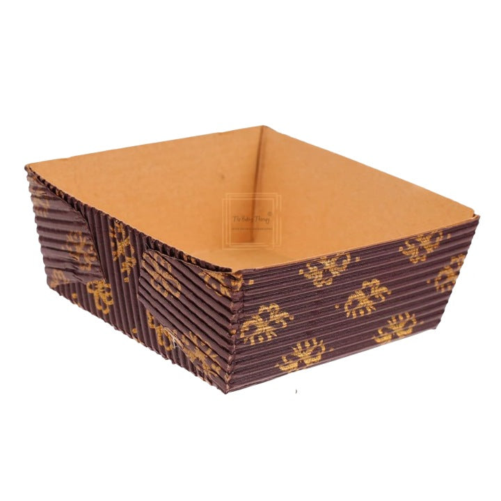 Brown Floral Design Brownie Bake And Serve Mold ( Pack 10 Pcs )