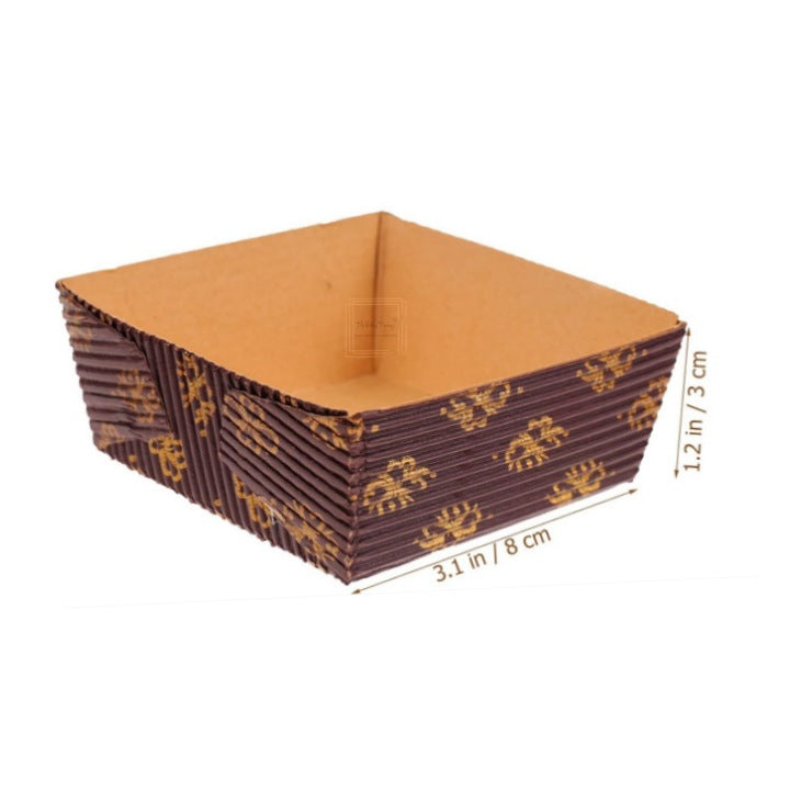 Brown Floral Design Brownie Bake And Serve Mold ( Pack 10 Pcs )