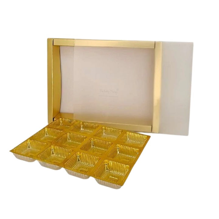 12 Cavity Chocolate Box With Sliding Cover And Cavity ( Pack Of 10Pcs )