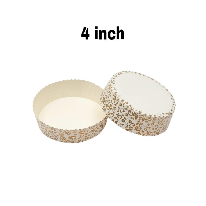 Paper Round Plumpy Bake And Serve Baking Cake Pan Mold 4" ( Pack Of 10 Pcs )