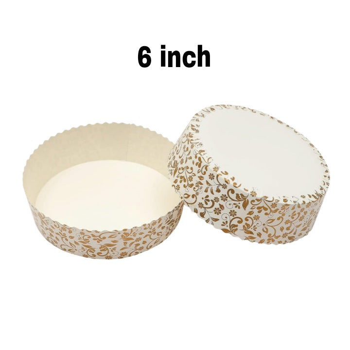 Paper Round Plumpy Bake And Serve Baking Cake Pan Mold 6" ( Pack Of 10 Pcs )