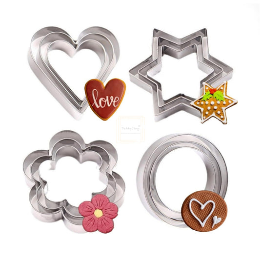 12 Pcs Stainless Steel Fondant And Cookie Cutter