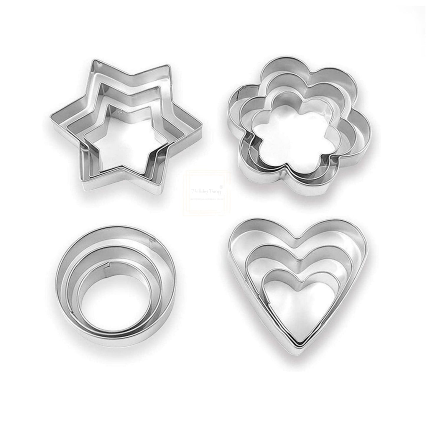 12 Pcs Stainless Steel Fondant And Cookie Cutter