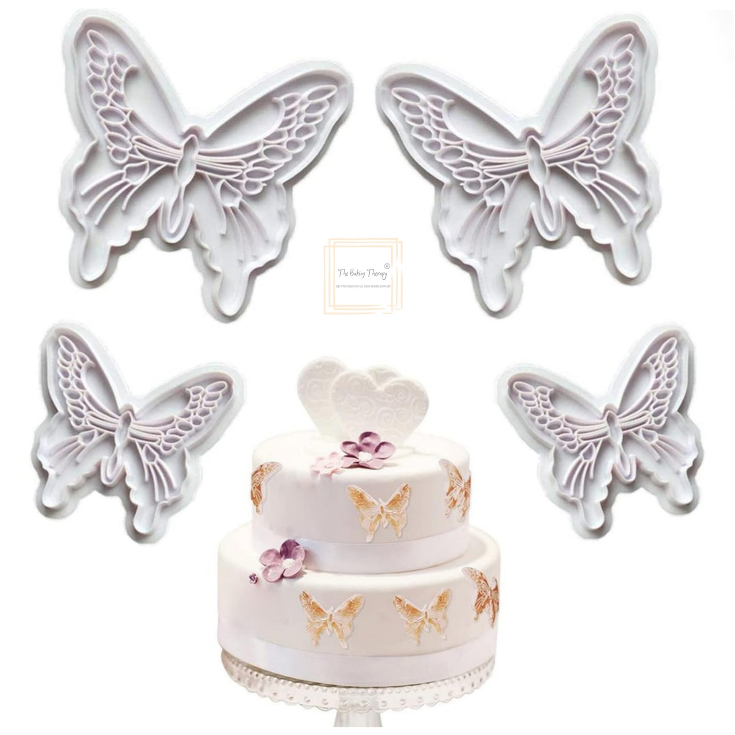 2 Pcs Butterfly Cookie And Fondant Cutter