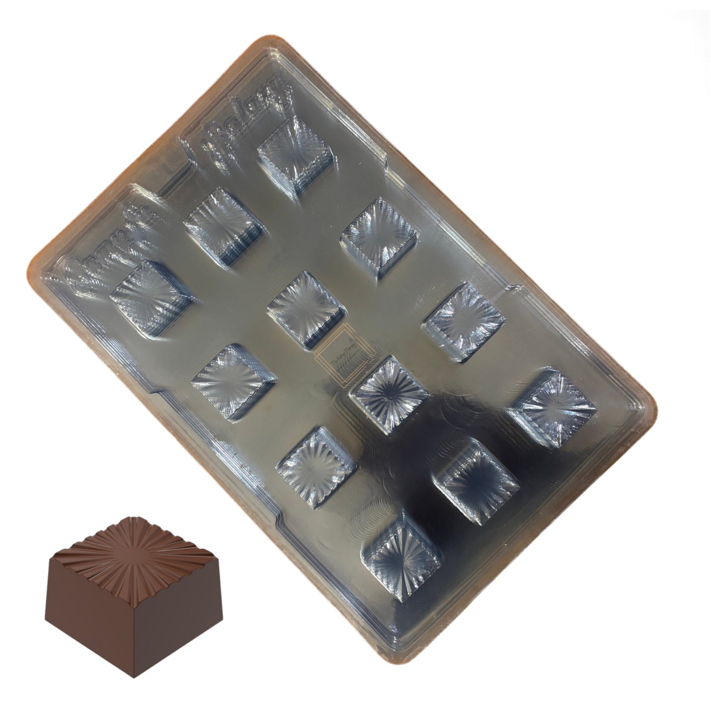 12 Cavity 1 Cm Thickness Square Chocolate PVC Mold