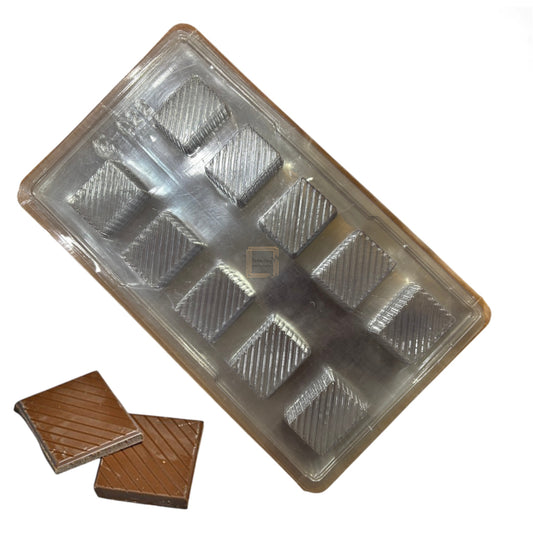 10 Cavity 1 Cm Thickness Square Chocolate PVC Mold