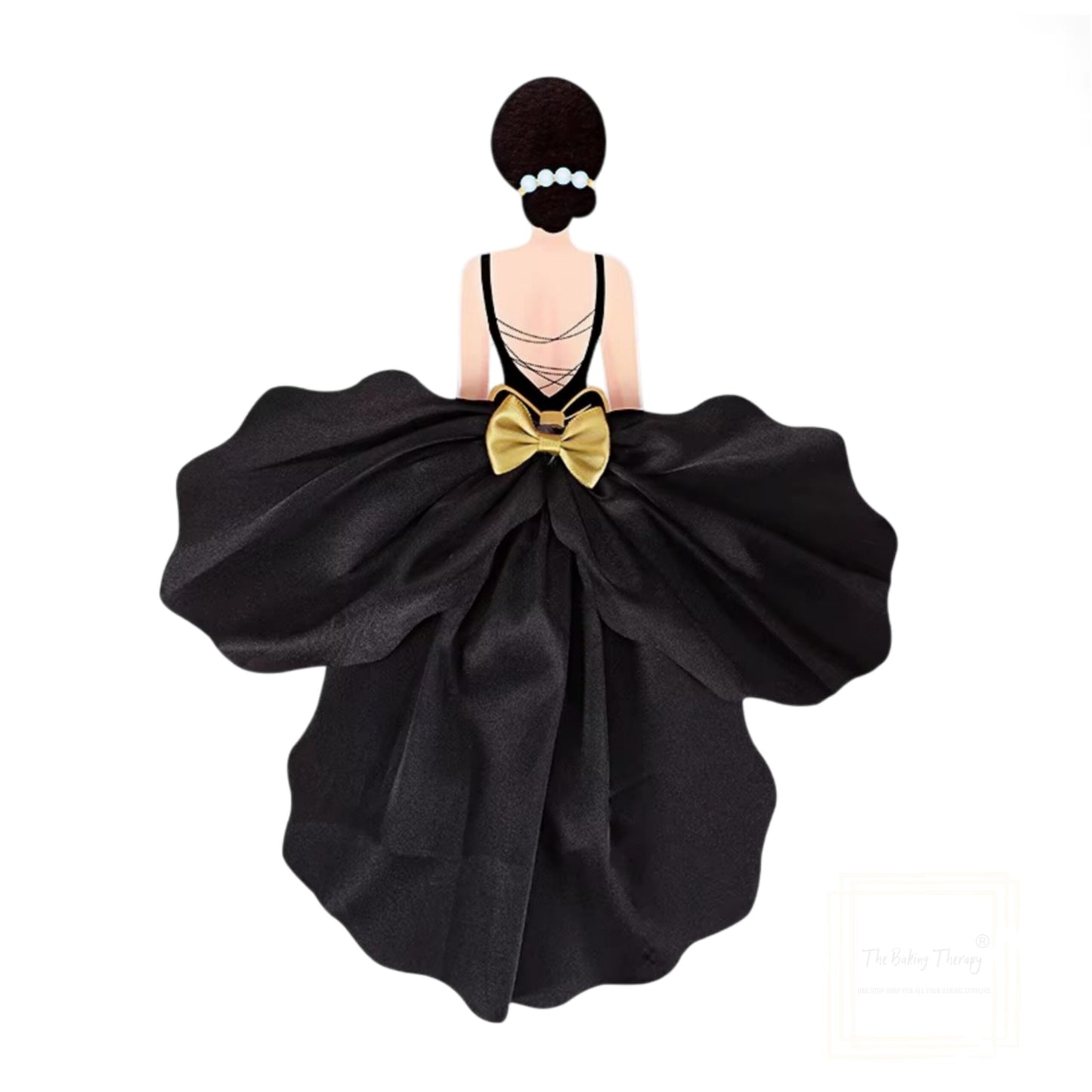 Woman Back Silk Gauze Black Skirt Wedding Cake Topper