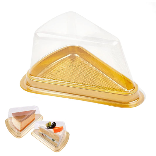 Cake Pastry Slice Containers With Lid Triangle Plastic Pastry Box ( Pack Of 10 Pcs )