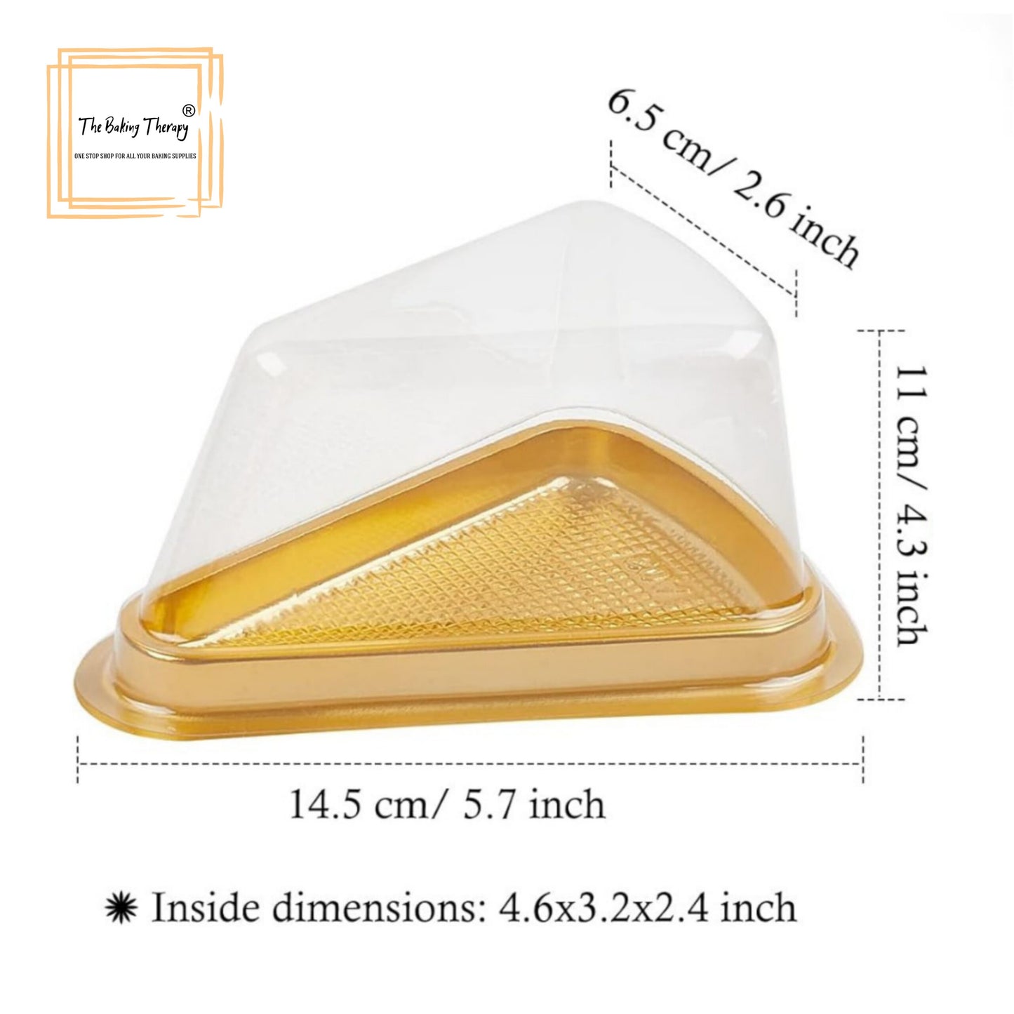 Cake Pastry Slice Containers With Lid Triangle Plastic Pastry Box ( Pack Of 10 Pcs )