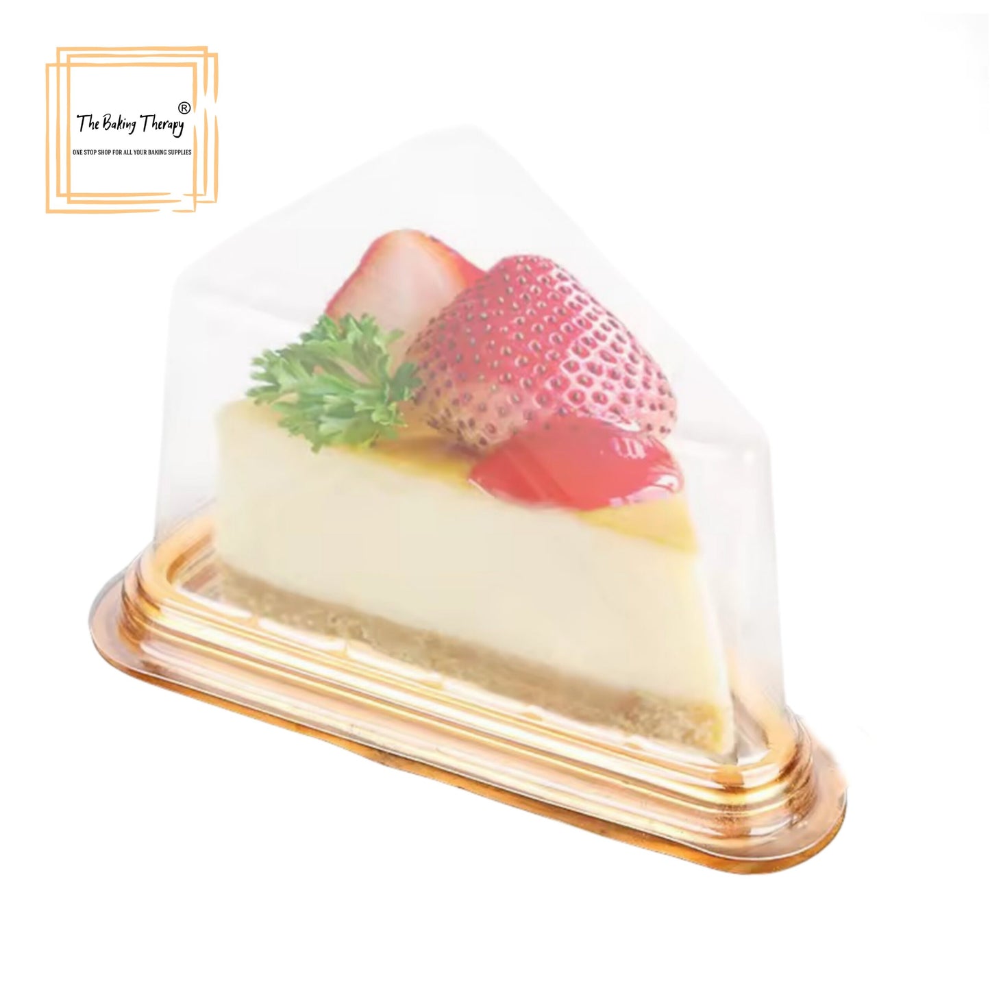 Cake Pastry Slice Containers With Lid Triangle Plastic Pastry Box ( Pack Of 10 Pcs )