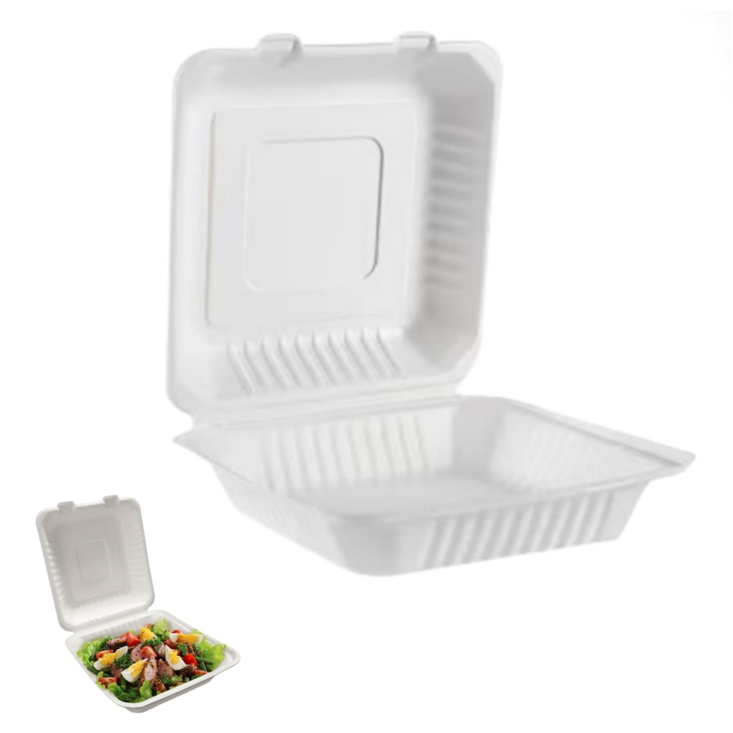 Eco Friendly Clamshell Take Out Food Containers ( Pack Of 10 Pcs )