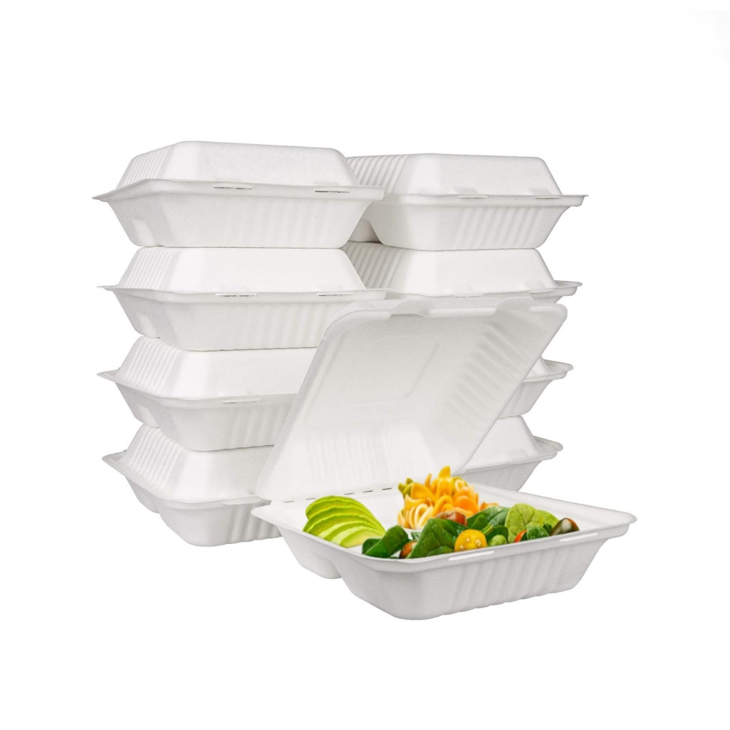 Eco Friendly Clamshell Take Out Food Containers ( Pack Of 10 Pcs )