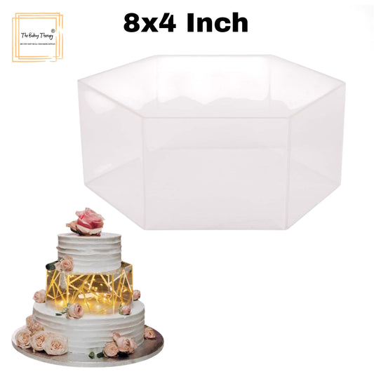 Hexagon Tire Cake Spacer 8" X 4" Acrylic Clear Cake Display Spacer