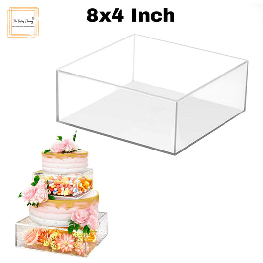 Square Tire Cake Spacer 8″ X 4″ Acrylic Clear Cake Display Spacer