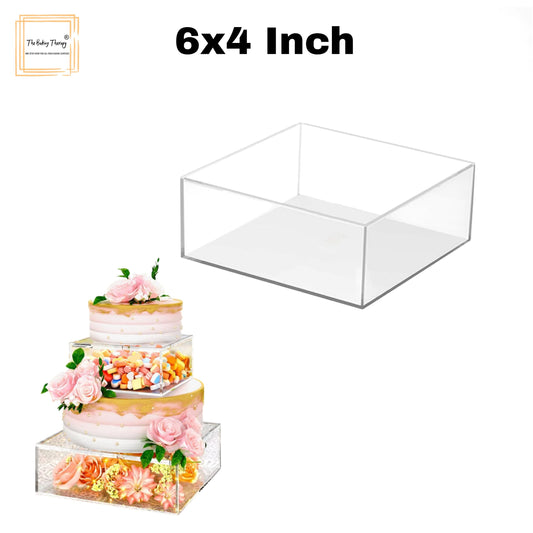 Square Tire Cake Spacer 6″ X 4″ Acrylic Clear Cake Display Spacer