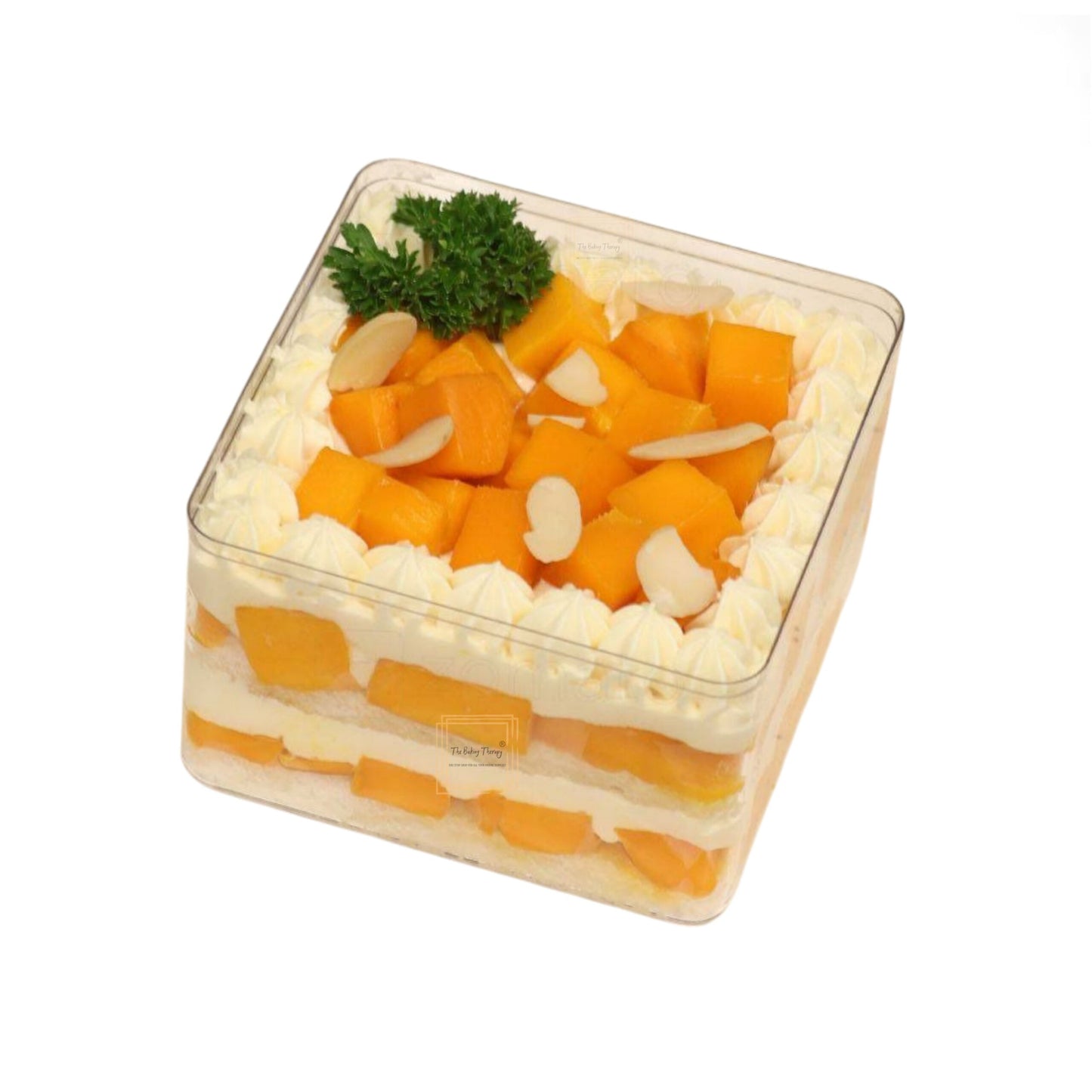 Transparent Acrylic Dessert Square Tub With Lid (Pack of 3)