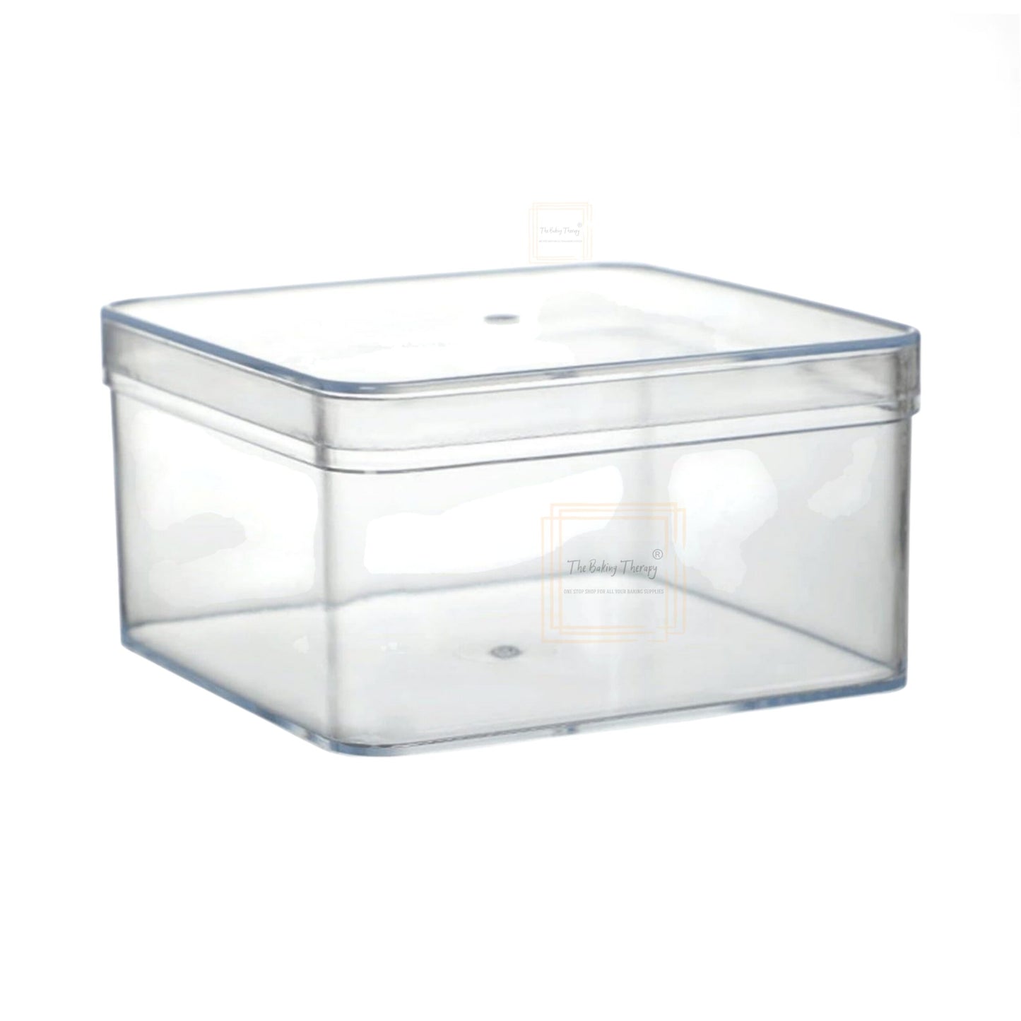 Transparent Acrylic Dessert Square Tub With Lid (Pack of 3)