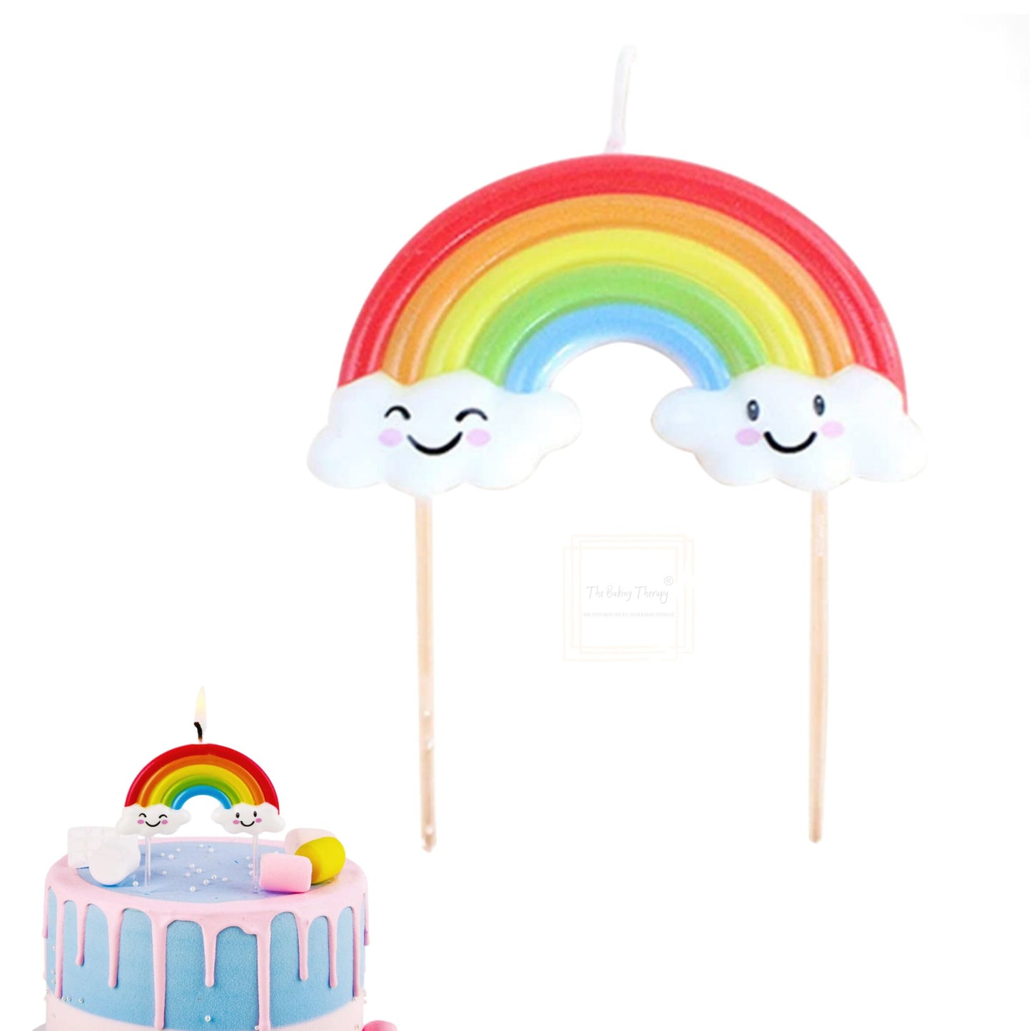 Rainbow Birthday Cake Candle