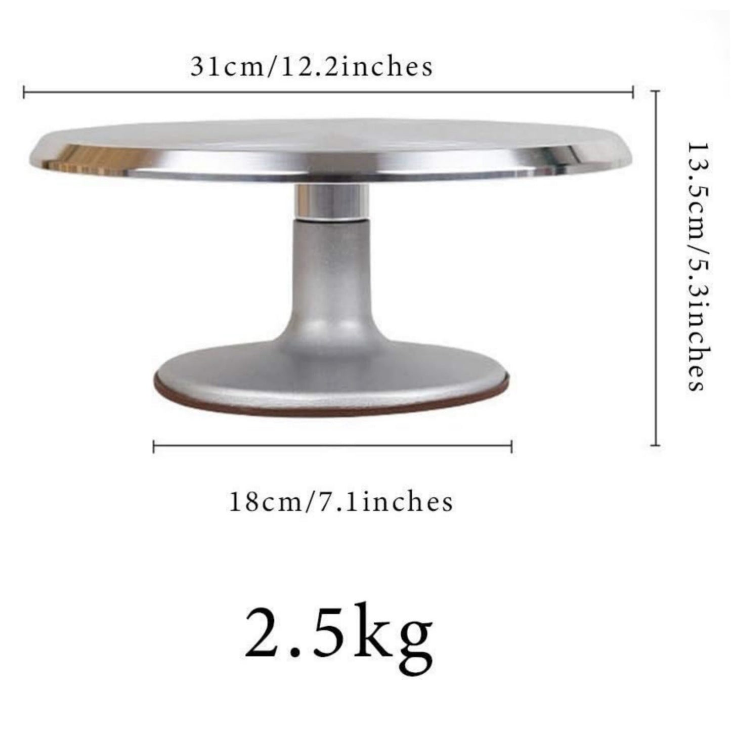 Rotating Cake Turntable Cake Decorating Stand With Stainless Steel Ball Bearings (12 Inch)