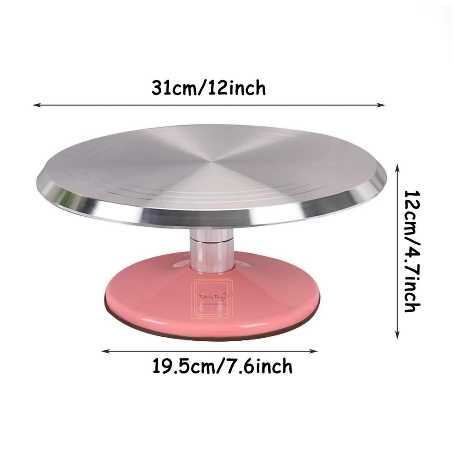 Stainless Steel Detachable 360° Rotating Cake Turntable ( 12 Inch )