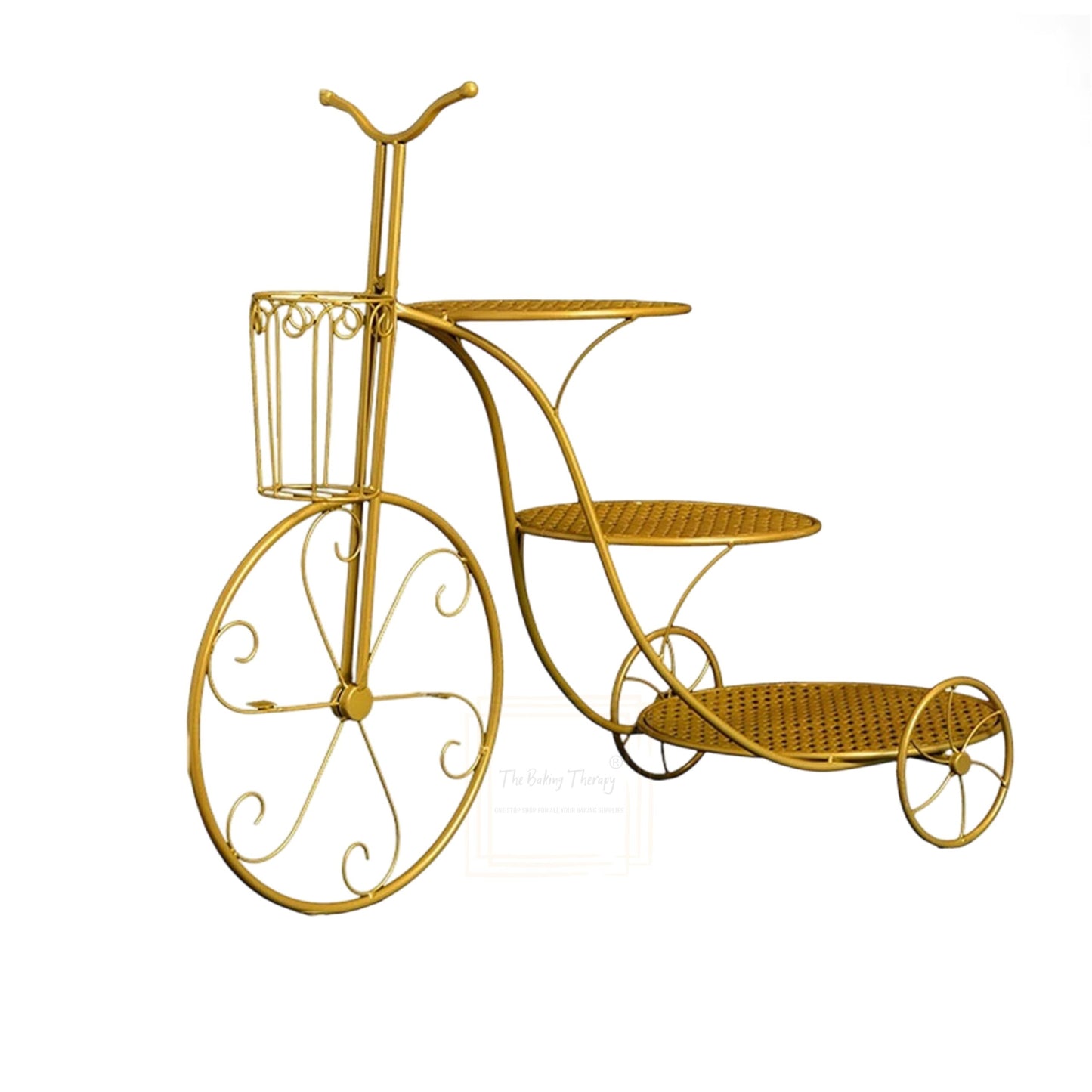3 Tier Cycle Style Cake Stand ( Golden )
