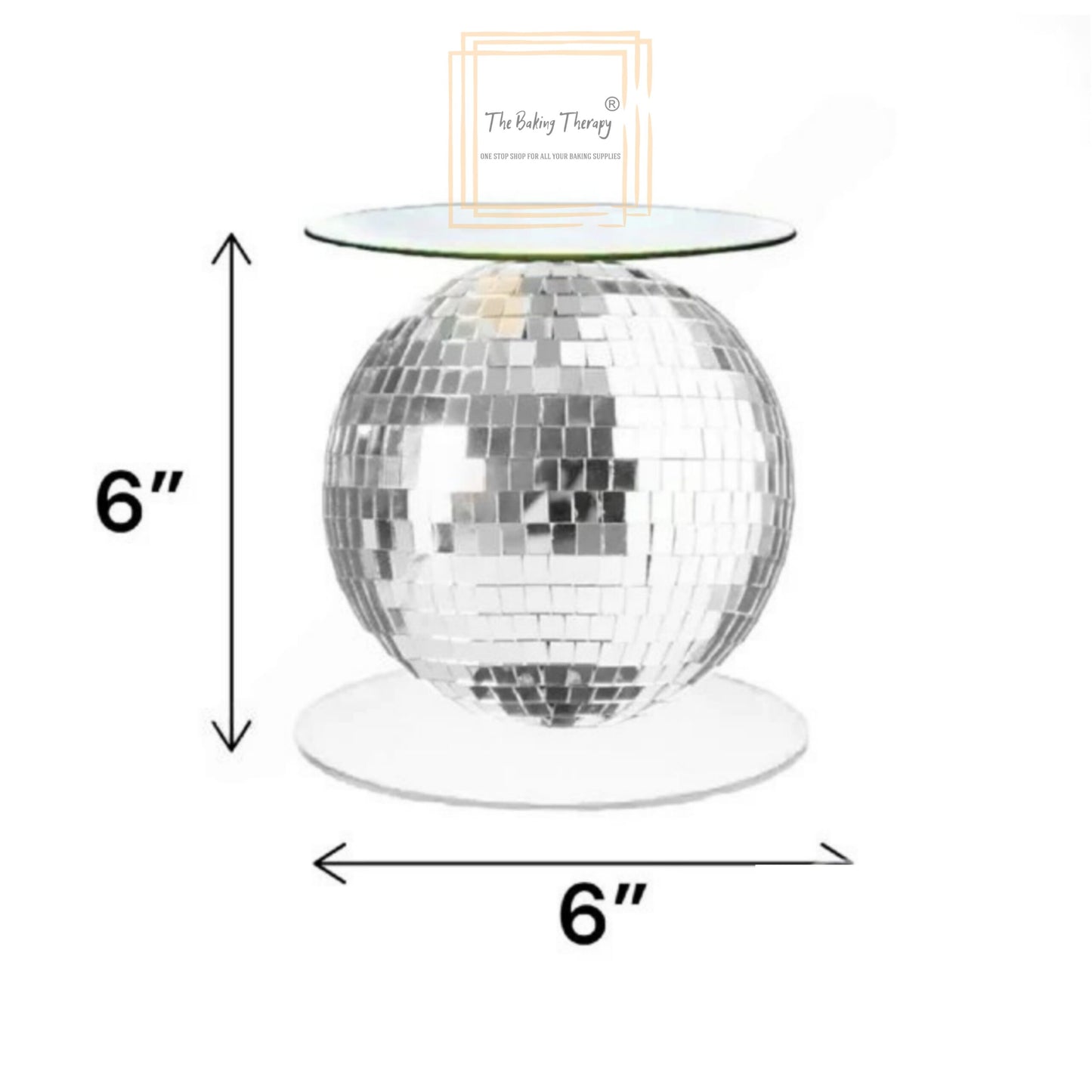 Disco Ball Cake Spacer For Cake and Cupcake Decoration B : 6 Inch X H: 6 Inch