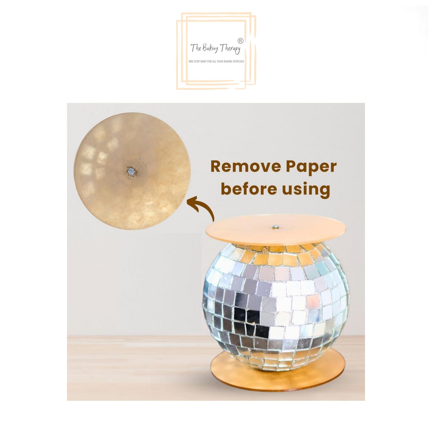 Disco Ball Cake Spacer For Cake and Cupcake Decoration B : 6 Inch X H: 6 Inch