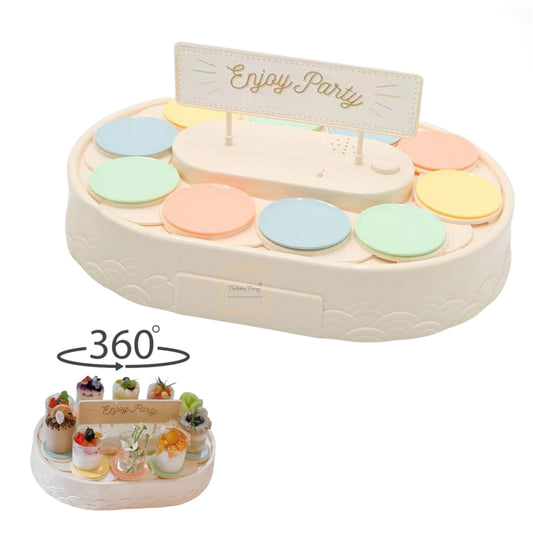 Revolving Cupcake Stand Dessert Sushi Turntable Display Stand