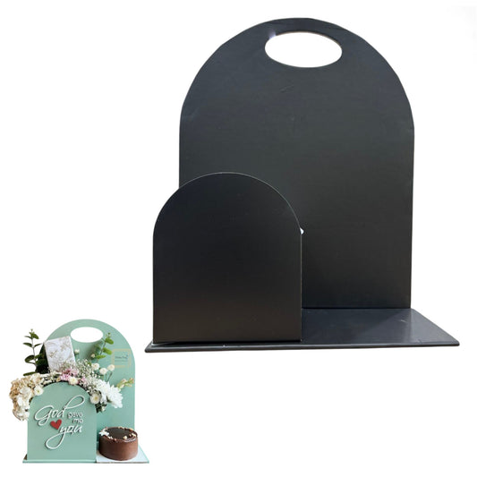 Black Foldable Cake And Flower Hamper
