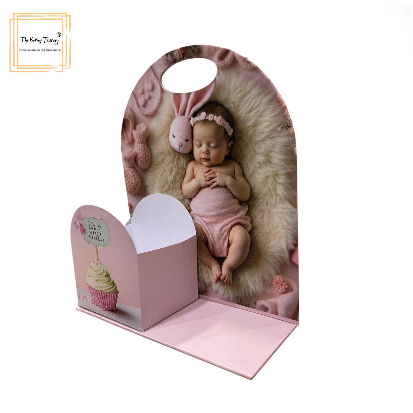 It's a Girl Foldable Cake And Flower Hamper