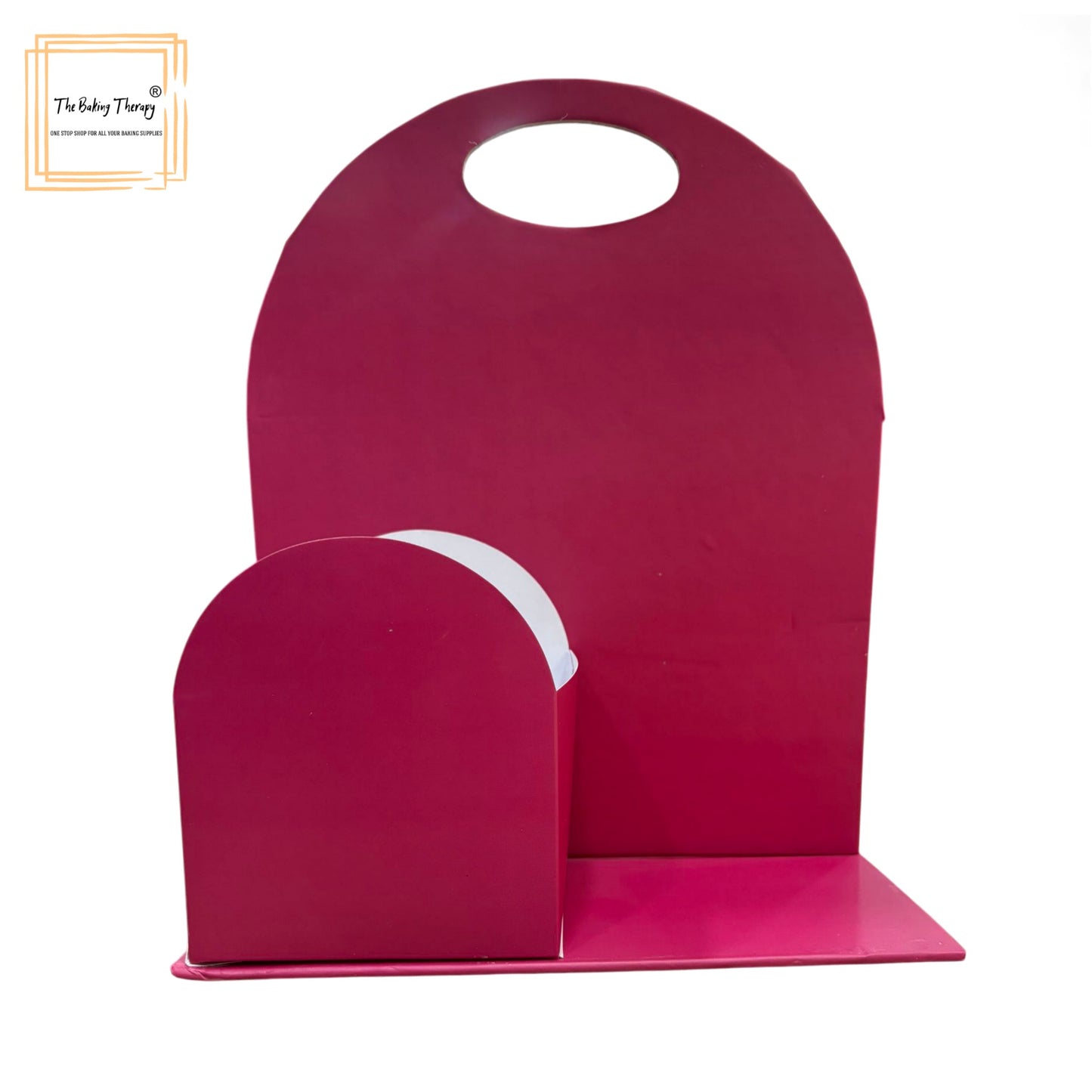 Red Foldable Cake And Flower Hamper