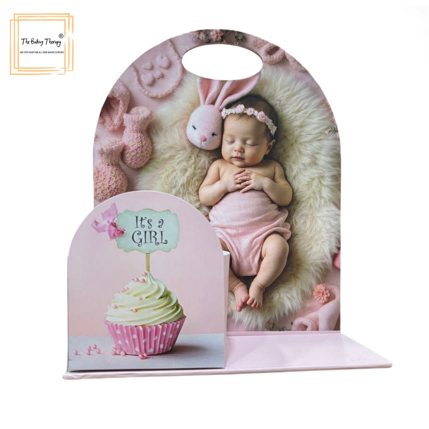 It's a Girl Foldable Cake And Flower Hamper